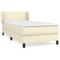vidaXL Boxspringbett mit Matratze Creme 100x200 cm Kunstleder vidaXL Boxspringbett mit Matratze Creme 100x200 cm Kunstleder