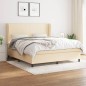vidaXL Boxspringbett mit Matratze Creme 160x200 cm Stoff vidaXL Boxspringbett mit Matratze Creme 160x200 cm Stoff
