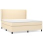 vidaXL Boxspringbett mit Matratze Creme 160x200 cm Stoff vidaXL Boxspringbett mit Matratze Creme 160x200 cm Stoff