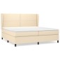 vidaXL Boxspringbett mit Matratze Creme 200x200 cm Stoff vidaXL Boxspringbett mit Matratze Creme 200x200 cm Stoff