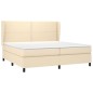 vidaXL Boxspringbett mit Matratze Creme 200x200 cm Stoff vidaXL Boxspringbett mit Matratze Creme 200x200 cm Stoff