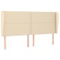 vidaXL Boxspringbett mit Matratze Creme 200x200 cm Stoff vidaXL Boxspringbett mit Matratze Creme 200x200 cm Stoff