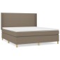 vidaXL Boxspringbett mit Matratze Taupe 160x200 cm Stoff vidaXL Boxspringbett mit Matratze Taupe 160x200 cm Stoff