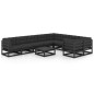 10-tlg. Garten-Lounge-Set mit Kissen Schwarz Kiefer Massivholz 10-tlg. Garten-Lounge-Set mit Kissen Schwarz Kiefer Massivholz