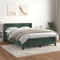 vidaXL Boxspringbett mit Matratze Dunkelgrün 140x200 cm Samt vidaXL Boxspringbett mit Matratze Dunkelgrün 140x200 cm Samt