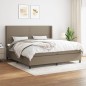 vidaXL Boxspringbett mit Matratze Taupe 200x200 cm Stoff vidaXL Boxspringbett mit Matratze Taupe 200x200 cm Stoff