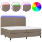 vidaXL Boxspringbett mit Matratze & LED Taupe 200x200 cm Stoff vidaXL Boxspringbett mit Matratze & LED Taupe 200x200 cm Stoff