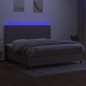 vidaXL Boxspringbett mit Matratze & LED Taupe 200x200 cm Stoff vidaXL Boxspringbett mit Matratze & LED Taupe 200x200 cm Stoff