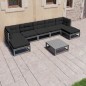 8-tlg. Garten-Lounge-Set mit Kissen Grau Kiefer Massivholz 8-tlg. Garten-Lounge-Set mit Kissen Grau Kiefer Massivholz