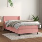 vidaXL Boxspringbett mit Matratze Rosa 80x200 cm Samt vidaXL Boxspringbett mit Matratze Rosa 80x200 cm Samt
