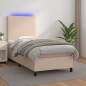 vidaXL Boxspringbett mit Matratze & LED Cappuccino-Braun 90x190cm vidaXL Boxspringbett mit Matratze & LED Cappuccino-Braun 90x190cm