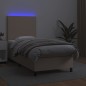 vidaXL Boxspringbett mit Matratze & LED Cappuccino-Braun 90x190cm vidaXL Boxspringbett mit Matratze & LED Cappuccino-Braun 90x190cm