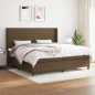 vidaXL Boxspringbett mit Matratze Dunkelbraun 200x200 cm Stoff vidaXL Boxspringbett mit Matratze Dunkelbraun 200x200 cm Stoff