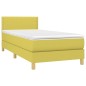 vidaXL Boxspringbett mit Matratze & LED Grün 100x200 cm Stoff vidaXL Boxspringbett mit Matratze & LED Grün 100x200 cm Stoff