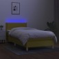 vidaXL Boxspringbett mit Matratze & LED Grün 100x200 cm Stoff vidaXL Boxspringbett mit Matratze & LED Grün 100x200 cm Stoff
