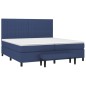 vidaXL Boxspringbett mit Matratze Blau 200x200 cm Stoff vidaXL Boxspringbett mit Matratze Blau 200x200 cm Stoff