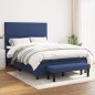 vidaXL Boxspringbett mit Matratze Blau 140x200 cm Stoff vidaXL Boxspringbett mit Matratze Blau 140x200 cm Stoff