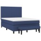 vidaXL Boxspringbett mit Matratze Blau 140x200 cm Stoff vidaXL Boxspringbett mit Matratze Blau 140x200 cm Stoff