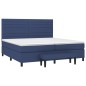 vidaXL Boxspringbett mit Matratze Blau 200x200 cm Stoff vidaXL Boxspringbett mit Matratze Blau 200x200 cm Stoff