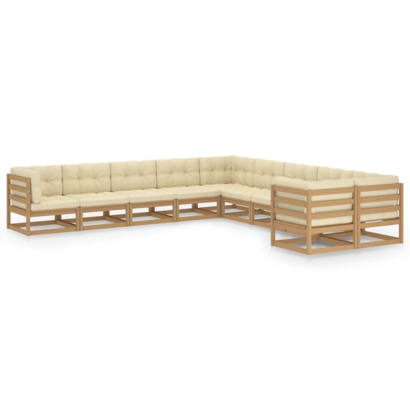 vidaXL 10-tlg. Garten-Lounge-Set mit Kissen Honigbraun Massivholz vidaXL 10-tlg. Garten-Lounge-Set mit Kissen Honigbraun Massivholz