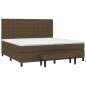 vidaXL Boxspringbett mit Matratze Dunkelbraun 200x200 cm Stoff vidaXL Boxspringbett mit Matratze Dunkelbraun 200x200 cm Stoff