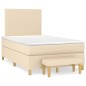 vidaXL Boxspringbett mit Matratze Creme 120x200 cm Stoff vidaXL Boxspringbett mit Matratze Creme 120x200 cm Stoff
