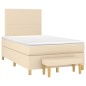 vidaXL Boxspringbett mit Matratze Creme 120x200 cm Stoff vidaXL Boxspringbett mit Matratze Creme 120x200 cm Stoff