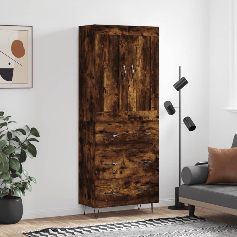 Highboard Räuchereiche 69,5x34x180 cm Holzwerkstoff Highboard Räuchereiche 69,5x34x180 cm Holzwerkstoff