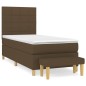 vidaXL Boxspringbett mit Matratze Dunkelbraun 90x200 cm Stoff vidaXL Boxspringbett mit Matratze Dunkelbraun 90x200 cm Stoff