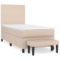 vidaXL Boxspringbett mit Matratze Cappuccino-Braun 80x200cm Kunstleder vidaXL Boxspringbett mit Matratze Cappuccino-Braun 80x200cm Kunstleder