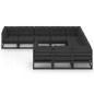 10-tlg. Garten-Lounge-Set mit Kissen Schwarz Kiefer Massivholz 10-tlg. Garten-Lounge-Set mit Kissen Schwarz Kiefer Massivholz