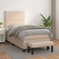 vidaXL Boxspringbett mit Matratze Cappuccino-Braun 90x190cm Kunstleder vidaXL Boxspringbett mit Matratze Cappuccino-Braun 90x190cm Kunstleder