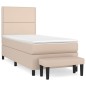 vidaXL Boxspringbett mit Matratze Cappuccino-Braun 90x190cm Kunstleder vidaXL Boxspringbett mit Matratze Cappuccino-Braun 90x190cm Kunstleder
