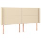 vidaXL Boxspringbett mit Matratze & LED Creme 200x200 cm Stoff vidaXL Boxspringbett mit Matratze & LED Creme 200x200 cm Stoff