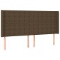 vidaXL Boxspringbett mit Matratze & LED Dunkelbraun 200x200 cm Stoff vidaXL Boxspringbett mit Matratze & LED Dunkelbraun 200x200 cm Stoff