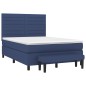 vidaXL Boxspringbett mit Matratze Blau 140x190 cm Stoff vidaXL Boxspringbett mit Matratze Blau 140x190 cm Stoff