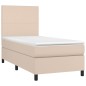 vidaXL Boxspringbett mit Matratze Cappuccino-Braun 90x190cm Kunstleder vidaXL Boxspringbett mit Matratze Cappuccino-Braun 90x190cm Kunstleder