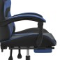 vidaXL Gaming-Stuhl mit Fußstütze Schwarz und Blau Kunstleder vidaXL Gaming-Stuhl mit Fußstütze Schwarz und Blau Kunstleder