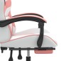 vidaXL Gaming-Stuhl mit Fußstütze Weiß und Rosa Kunstleder vidaXL Gaming-Stuhl mit Fußstütze Weiß und Rosa Kunstleder