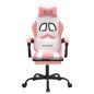 vidaXL Gaming-Stuhl mit Fußstütze Weiß und Rosa Kunstleder vidaXL Gaming-Stuhl mit Fußstütze Weiß und Rosa Kunstleder