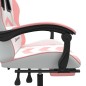 vidaXL Gaming-Stuhl mit Fußstütze Weiß und Rosa Kunstleder vidaXL Gaming-Stuhl mit Fußstütze Weiß und Rosa Kunstleder