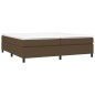 vidaXL Boxspringbett mit Matratze Dunkelbraun 200x200 cm Stoff vidaXL Boxspringbett mit Matratze Dunkelbraun 200x200 cm Stoff