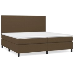 vidaXL Boxspringbett mit Matratze Dunkelbraun 200x200 cm Stoff