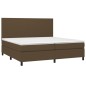 vidaXL Boxspringbett mit Matratze Dunkelbraun 200x200 cm Stoff vidaXL Boxspringbett mit Matratze Dunkelbraun 200x200 cm Stoff