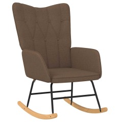 vidaXL Schaukelstuhl Braun Stoff