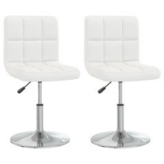 vidaXL Esszimmerstühle 2 Stk. Weiß Kunstleder 