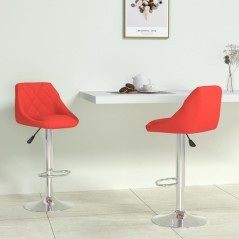 vidaXL Barhocker 2 Stk. Rot Kunstleder 
