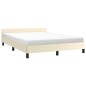 vidaXL Bettgestell mit Kopfteil ohne Matratze Creme 140x190 cm vidaXL Bettgestell mit Kopfteil ohne Matratze Creme 140x190 cm