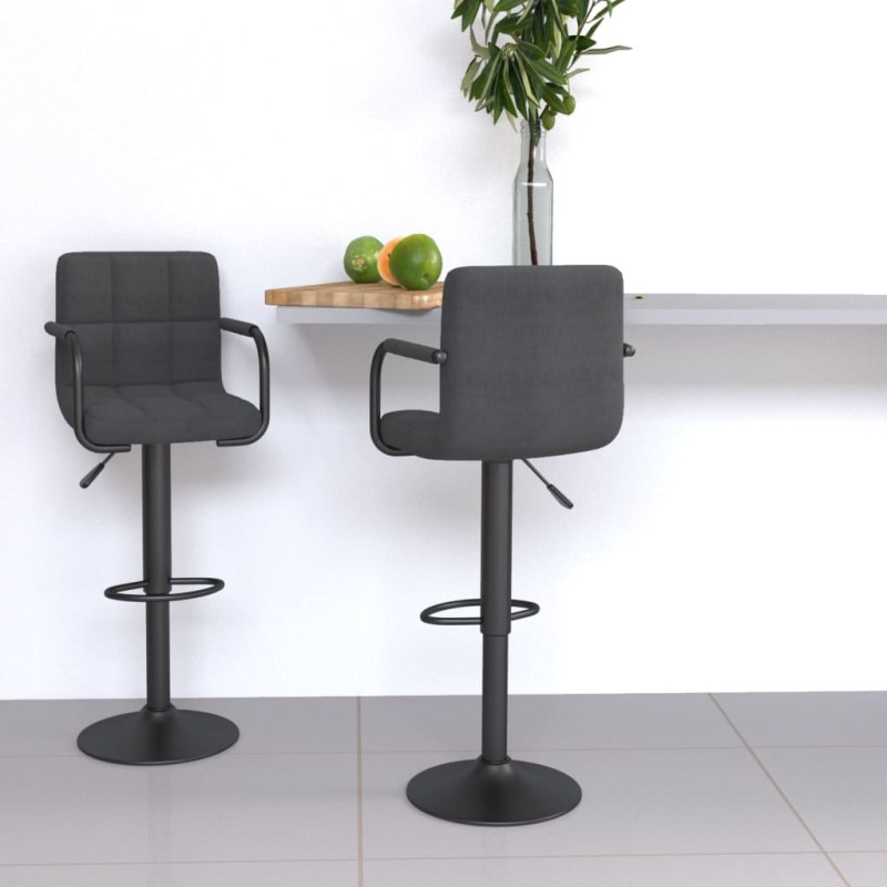 vidaXL Barhocker 2 Stk. Dunkelgrau Stoff vidaXL Barhocker 2 Stk. Dunkelgrau Stoff