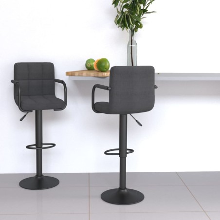 vidaXL Barhocker 2 Stk. Dunkelgrau Stoff 